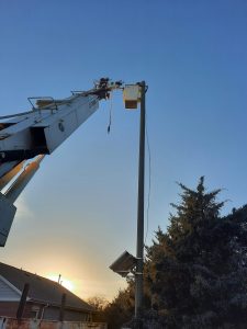 Kore Services LLC Natural Gas Utiltiles Contractor Service Crew installing tower for Automatic Meter Reading